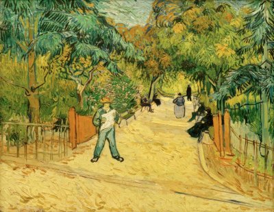 Ingang van het park in Arles met wandelaars door Vincent van Gogh