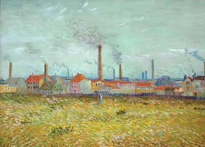 Fabrieken in Asnières, gezien vanaf de Quai de Clichy door Vincent van Gogh