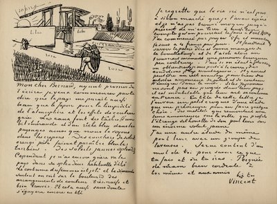 Facsimile van een brief van Vincent Van Gogh aan Emile Bernard op 18 maart 1888, uit het boek 