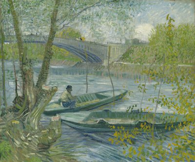 Vissen in de Lente, de Pont de Clichy door Vincent van Gogh