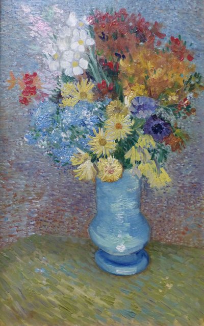 Bloemen in een Blauwe Vaas door Vincent van Gogh