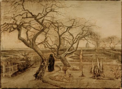 Tuin in de winter door Vincent van Gogh
