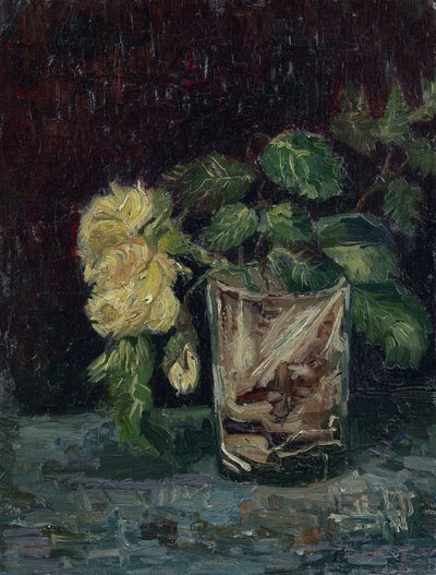 Glas met gele rozen door Vincent van Gogh