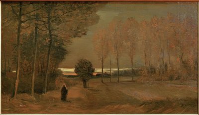 Herfstlandschap bij avond door Vincent van Gogh