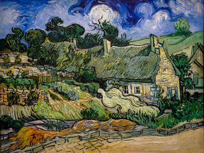 Huis met strooien dak in Cordeville door Vincent van Gogh