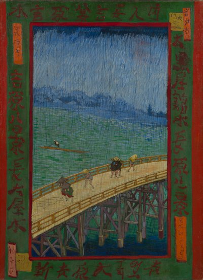 Japonaiserie: De Brug in de Regen (naar Hiroshige), Parijs door Vincent van Gogh