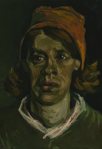 Hoofd van een vrouw door Vincent van Gogh