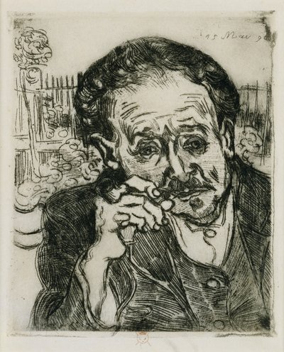 Man met een Pijp: Portret van Dokter Gachet, 1890 door Vincent van Gogh