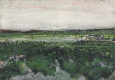 Landschap met kruiwagen, 1883 door Vincent van Gogh