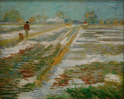 Landschap met sneeuw door Vincent van Gogh