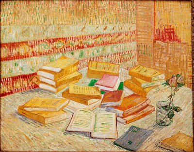 Les livres jaunes ou romances Parisiens. Schilderij door Vincent van Gogh (1853-1890) 1887. Baden-Baden, privécollectie door Vincent van Gogh