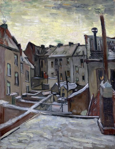 Huizen gezien van de achterkant door Vincent van Gogh