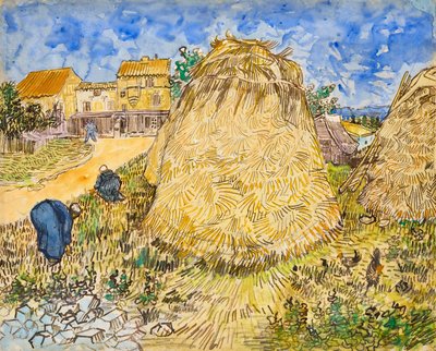 Meules de blé door Vincent van Gogh