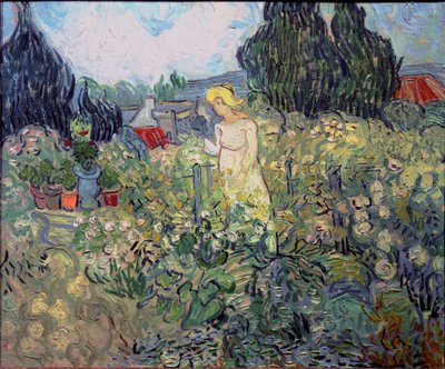Mevrouw Gachet in haar tuin in Auvers sur Oise door Vincent van Gogh