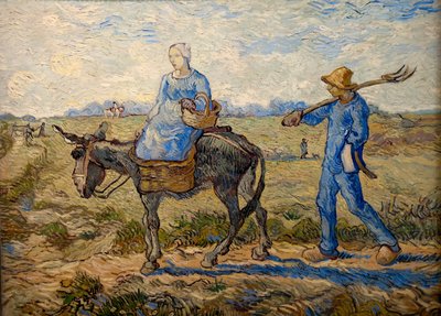 Ochtend. Naar het werk (naar Millet) door Vincent van Gogh