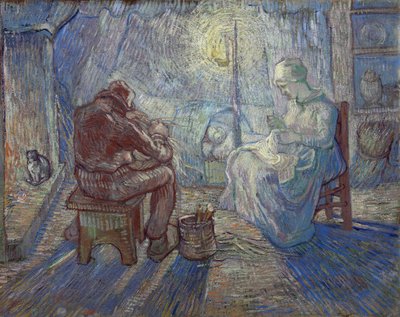Nacht (Famille de paysans dans un interieur) door Vincent van Gogh