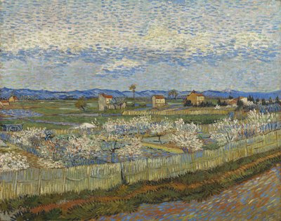 Perzikbomen in bloei, 1889 door Vincent van Gogh
