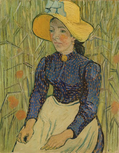 Boerenmeisje met strohoed, 1890 door Vincent van Gogh