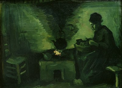 Boerin bij de haard, c.1885 door Vincent van Gogh