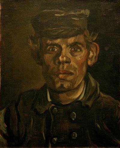 Portret van een jonge boer met pet door Vincent van Gogh