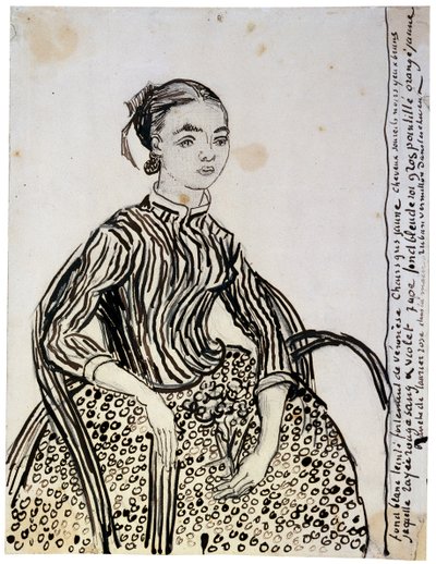 Portret van een jonge dame La Mousmé door Vincent van Gogh
