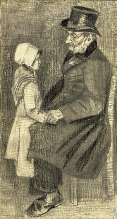 Zittende man met zijn dochter, 1882 door Vincent van Gogh