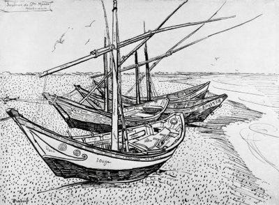 Zeilboten in Saintes-Maries door Vincent van Gogh