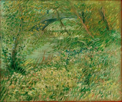 Seine-oever in de lente bij Pont de Clichy door Vincent van Gogh