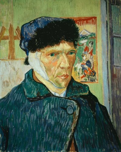 Zelfportret met verbonden oor door Vincent van Gogh