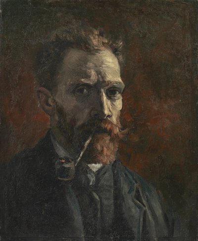 Zelfportret met pijp door Vincent van Gogh