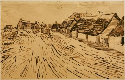 Zonovergoten huizen in Les Saintes-Maries-de-la-Mer door Vincent van Gogh