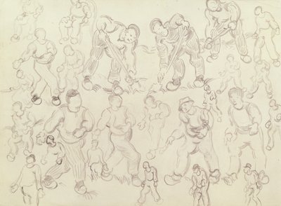 Studies van Boeren aan het Werk, Zaaien en Graven door Vincent van Gogh