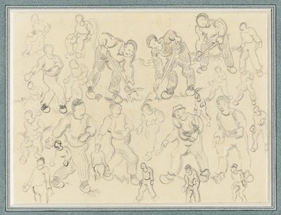 Studies van werkende boeren: Zaaiers en gravers door Vincent van Gogh