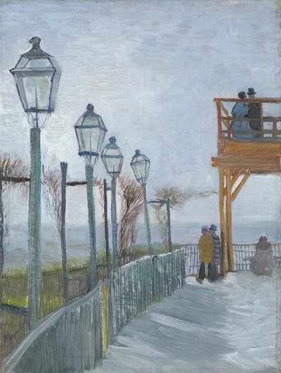 Terras en observatiedek bij de Moulin de Blute-Fin, Montmartre (begin 1887) door Vincent van Gogh