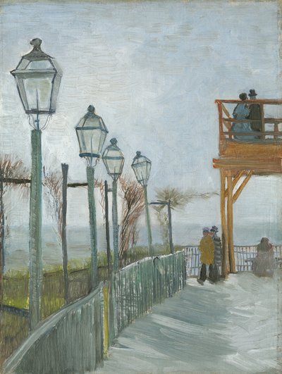 Terras en observatiedek bij de Moulin de Blute-Fin, Montmartre, begin 1887 door Vincent van Gogh