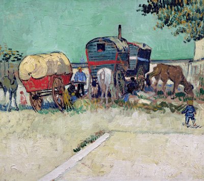 De Karavanen, Zigeunerkamp nabij Arles door Vincent van Gogh