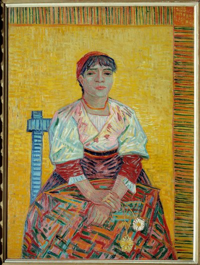 De Italiaanse of Portret van Agostina Segatori, Patron van een Parijse Cabaret door Vincent van Gogh