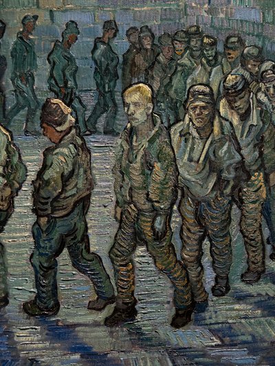 De gevangenis binnenplaats (detail) door Vincent van Gogh