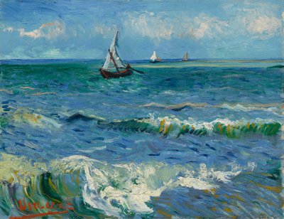 De zee bij Saintes-Maries-de-la-Mer door Vincent van Gogh