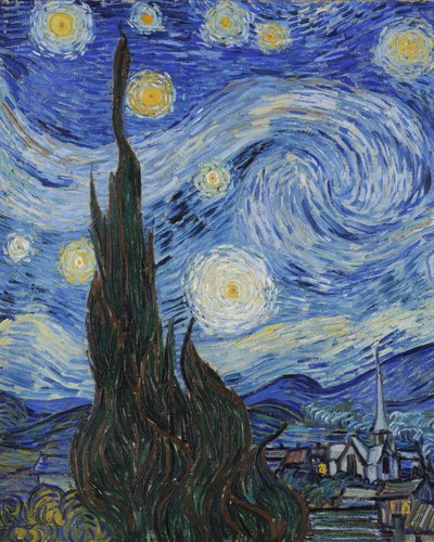 De sterrennacht (detail) door Vincent van Gogh