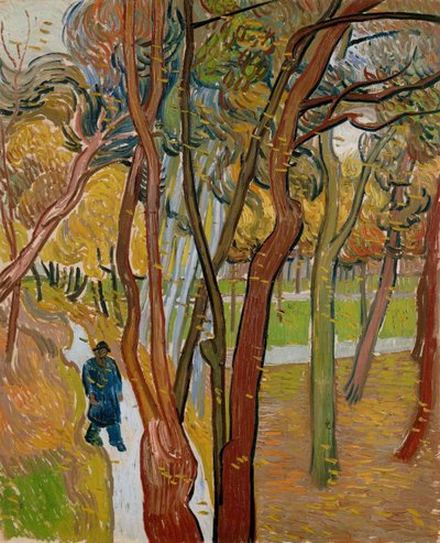 De tuin van het Sint-Paulusziekenhuis De val van de bladeren, 1889 door Vincent van Gogh
