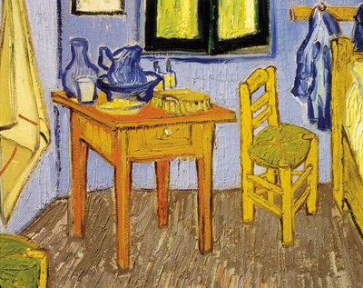 De kamer van Vincent Van Gogh in Arles (detail) 1889 door Vincent van Gogh