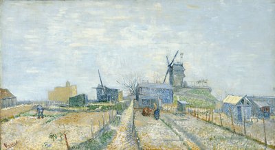 Groentetuinen en de Moulin de Blute-Fin op Montmartre door Vincent van Gogh