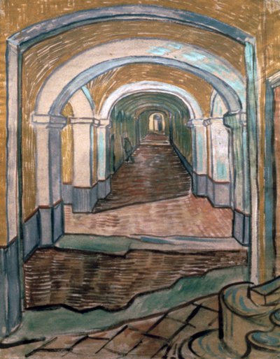 Vestibule van het asiel, 1889 door Vincent van Gogh