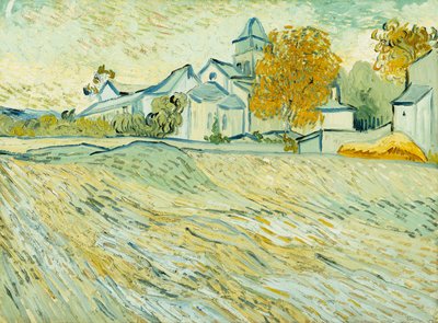 Uitzicht op het asiel en de kapel van Saint-Remy, 1889 door Vincent van Gogh