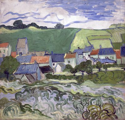Zicht op Auvers-sur-Oise (Frankrijk) - Schilderij van Vincent van Gogh, olie op doek door Vincent van Gogh