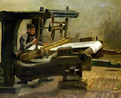 Wever aan het weefgetouw, naar rechts gericht, 1884 door Vincent van Gogh