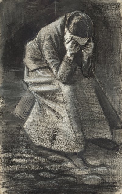 Huilende vrouw, 1883 door Vincent van Gogh