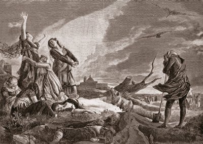 Spaanse Onafhankelijkheidsoorlog (1808-1814). Begrafenis in La Moncloa, Madrid op 3 mei. door Vincente Gonzalez Palmaroli
