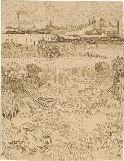 Arles. Uitzicht vanaf de korenvelden (1888) door Vincent van Gogh